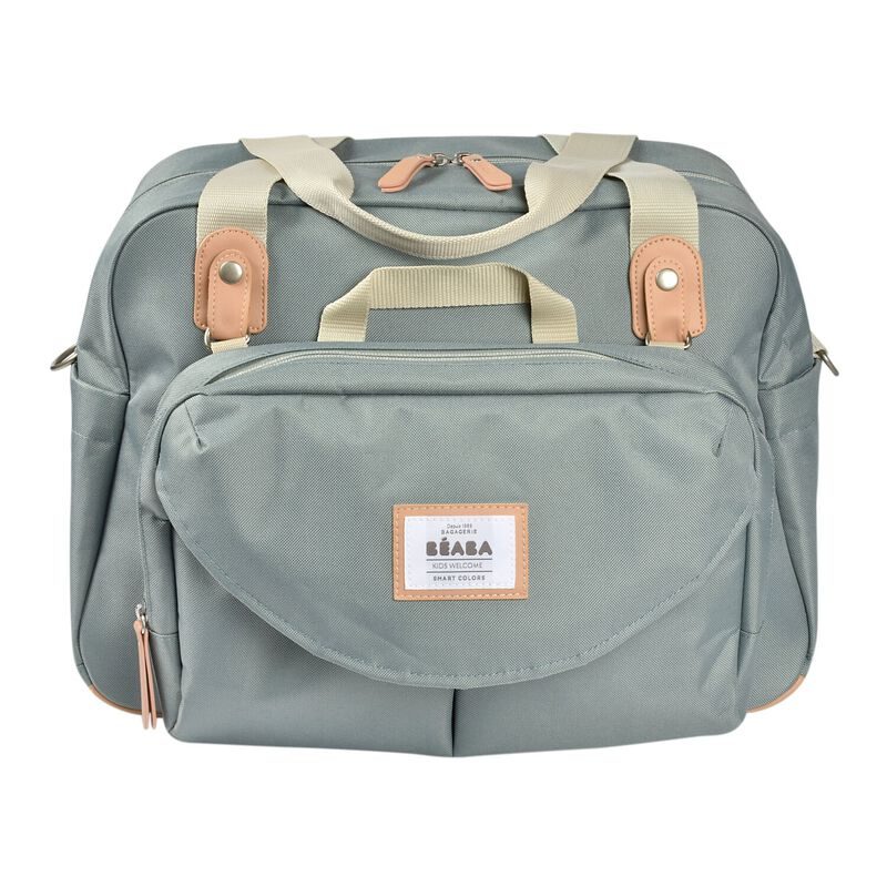 Sac à langer Béaba Genève vert sauge, vue de face