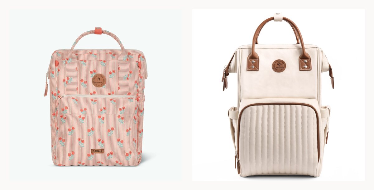 Sac à langer Cabaïa Chandigarh et sac à dos à langer Lenappy Richie côte à côte