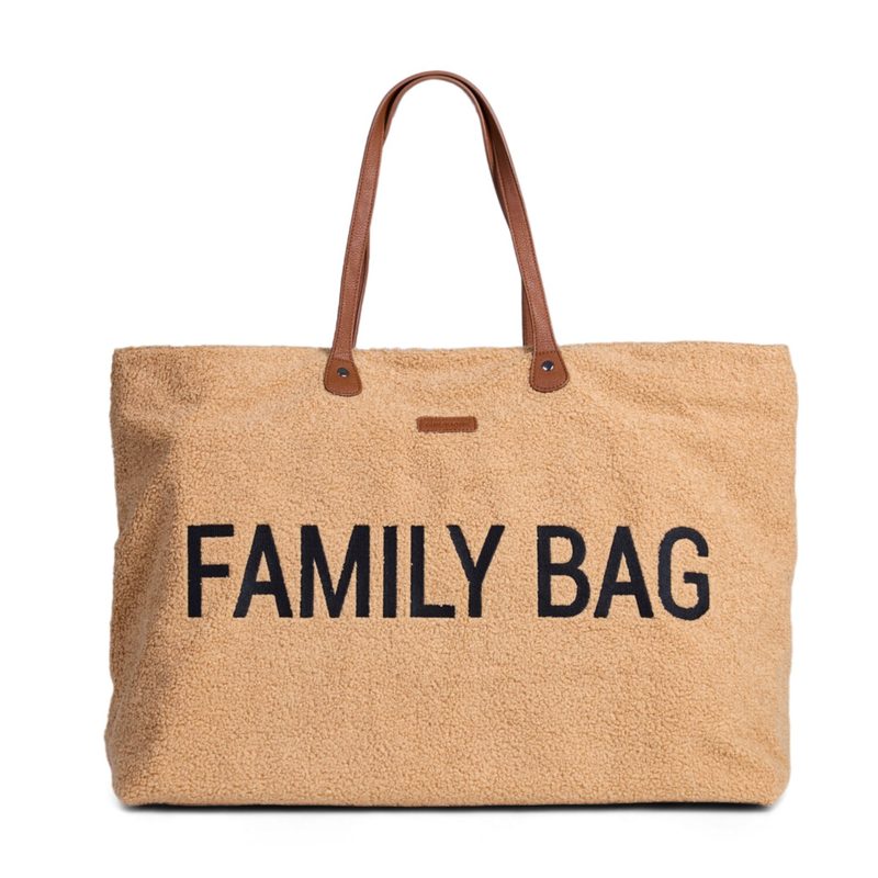 Family Bag Childhome en teddy brun, vue de face