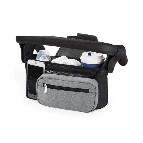 Organisateur Poussette Bicolore vue principale | organisateur poussette universel BebeSac