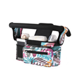 Organisateur Poussette Imprime Nature porte en situation avec bebe | organisateur poussette universel BebeSac