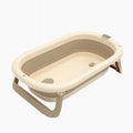 Baignoire Bébé Pliable Beige : vue trois quarts sur fond blanc | BebeSac