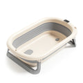 Baignoire Bébé Pliable Gris Volcan : vue trois quarts sur fond blanc | BebeSac