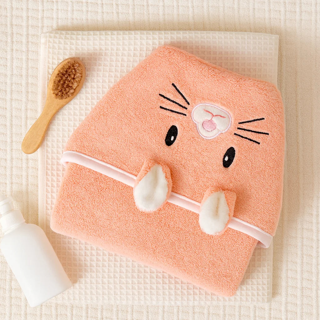 Cape de Bain Chat Corail : vue complète et rangement | BebeSac