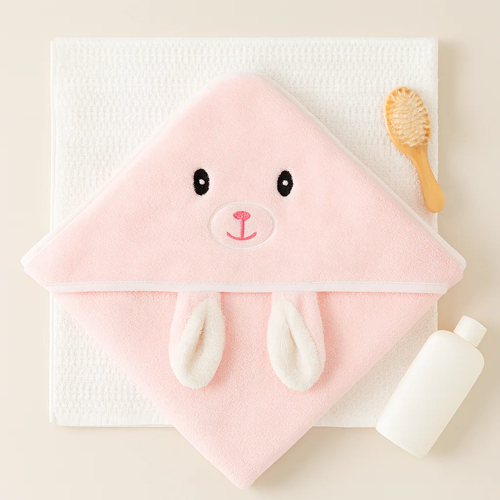 Cape de Bain Lapin Rose : vue complète et rangement | BebeSac
