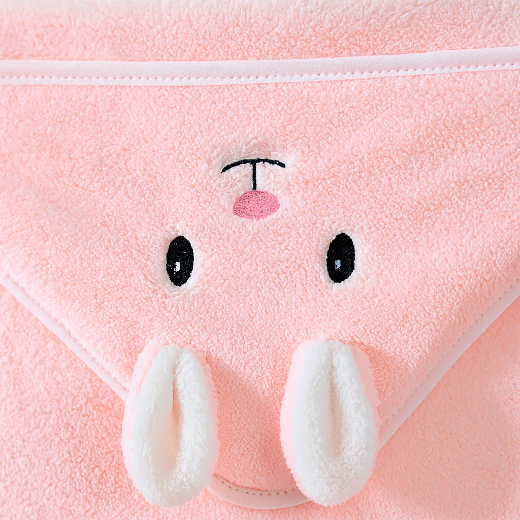 Cape de Bain Lapin Rose : détail matière et finitions | BebeSac