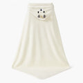 Cape de Bain Ours Blanc : vue trois quarts sur fond blanc | BebeSac