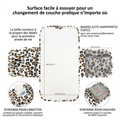 Tapis a Langer Nomade Leopard detail interieur et compartiments | tapis a langer nomade BebeSac