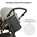 Tapis a Langer Nomade Noir detail interieur et compartiments | tapis a langer nomade BebeSac