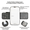 Tapis a Langer Nomade Noir detail matiere et fermetures