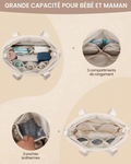 Sac a Langer Matelasse Rose detail interieur et compartiments | sac a langer BebeSac