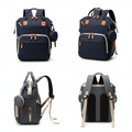 Sac a Dos a Langer Bleu Marine detail matiere et fermetures