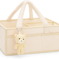 Panier à Langer Teddy Ivoire : vue trois quarts sur fond blanc | BebeSac