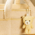Panier à Langer Teddy Ivoire : détail bouclé teddy et nounours | BebeSac