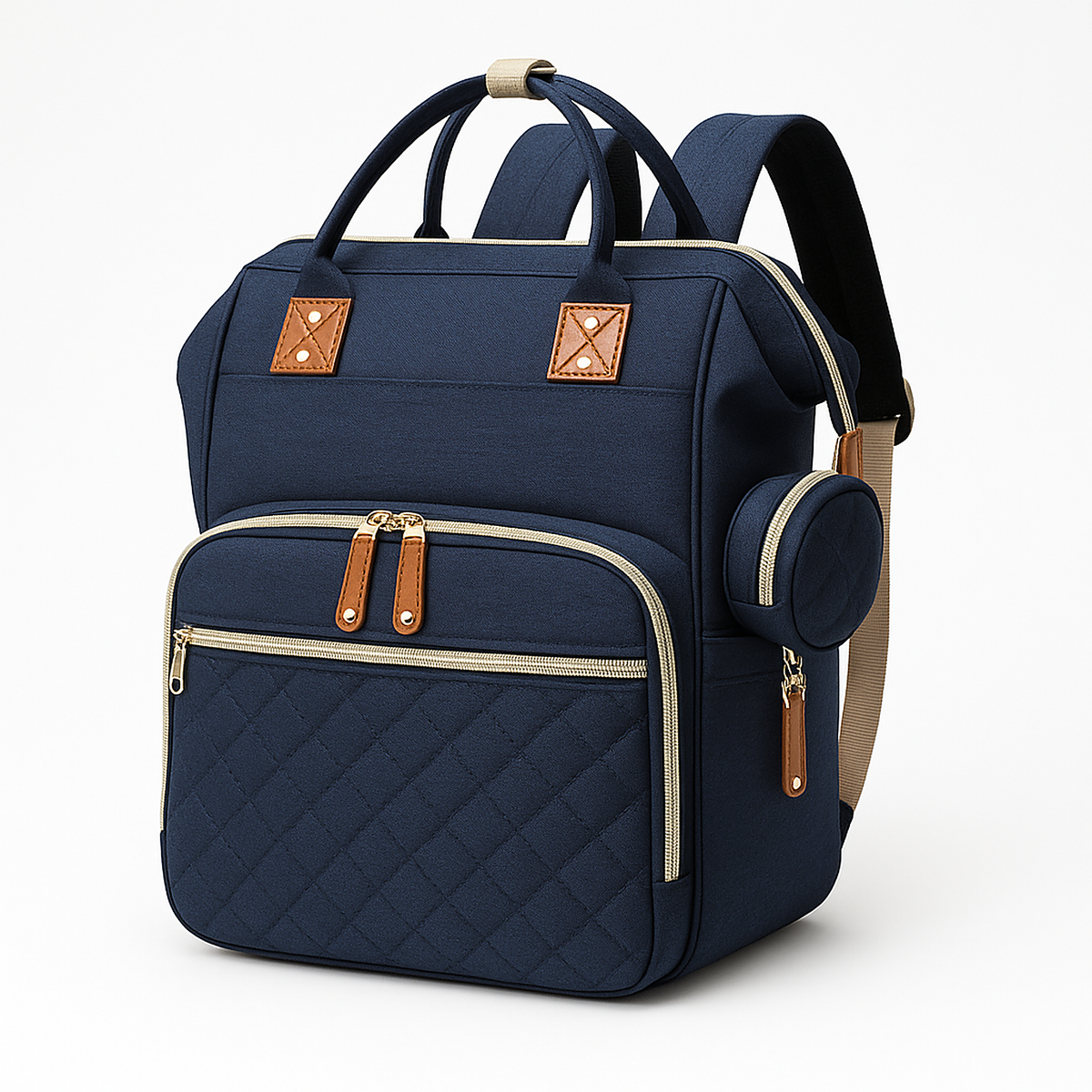 Sac a dos a langer bleu marine - vue principale