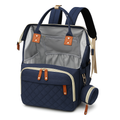 Sac a dos a langer bleu marine - interieur ouvert