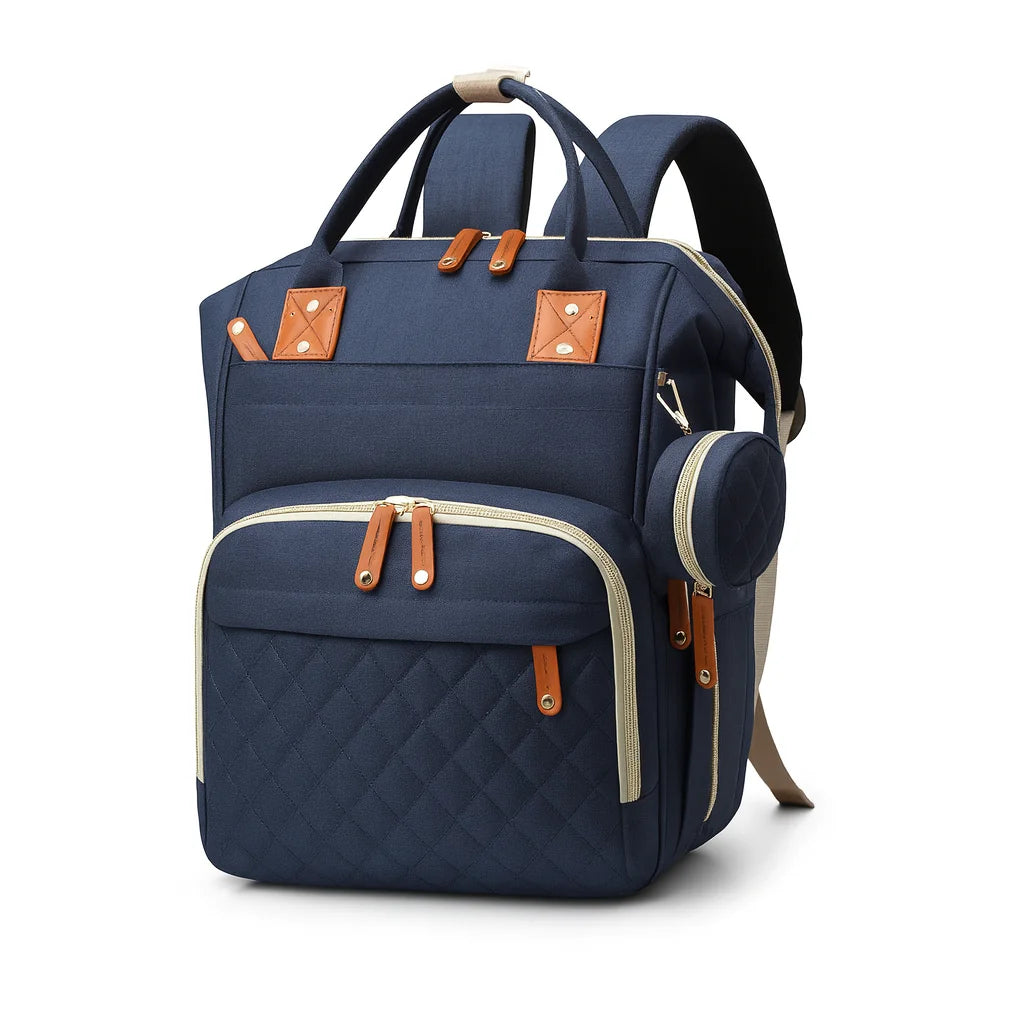 Sac à Dos à Langer Bleu Marine - vue principale sur fond blanc | BebeSac