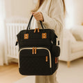 Sac à Dos à Langer Classique Noir - porté en chambre d'enfant | BebeSac