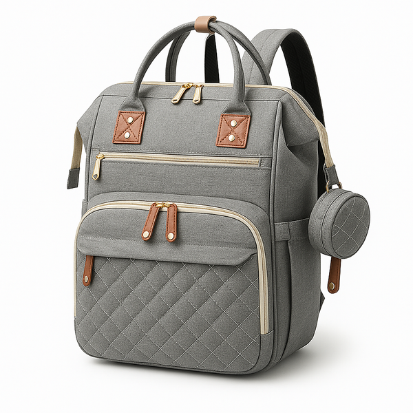 Sac à Dos à Langer Gris Chiné
