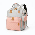 Sac à Dos à Langer Rose et Gris : vue trois quarts sur fond blanc | BebeSac
