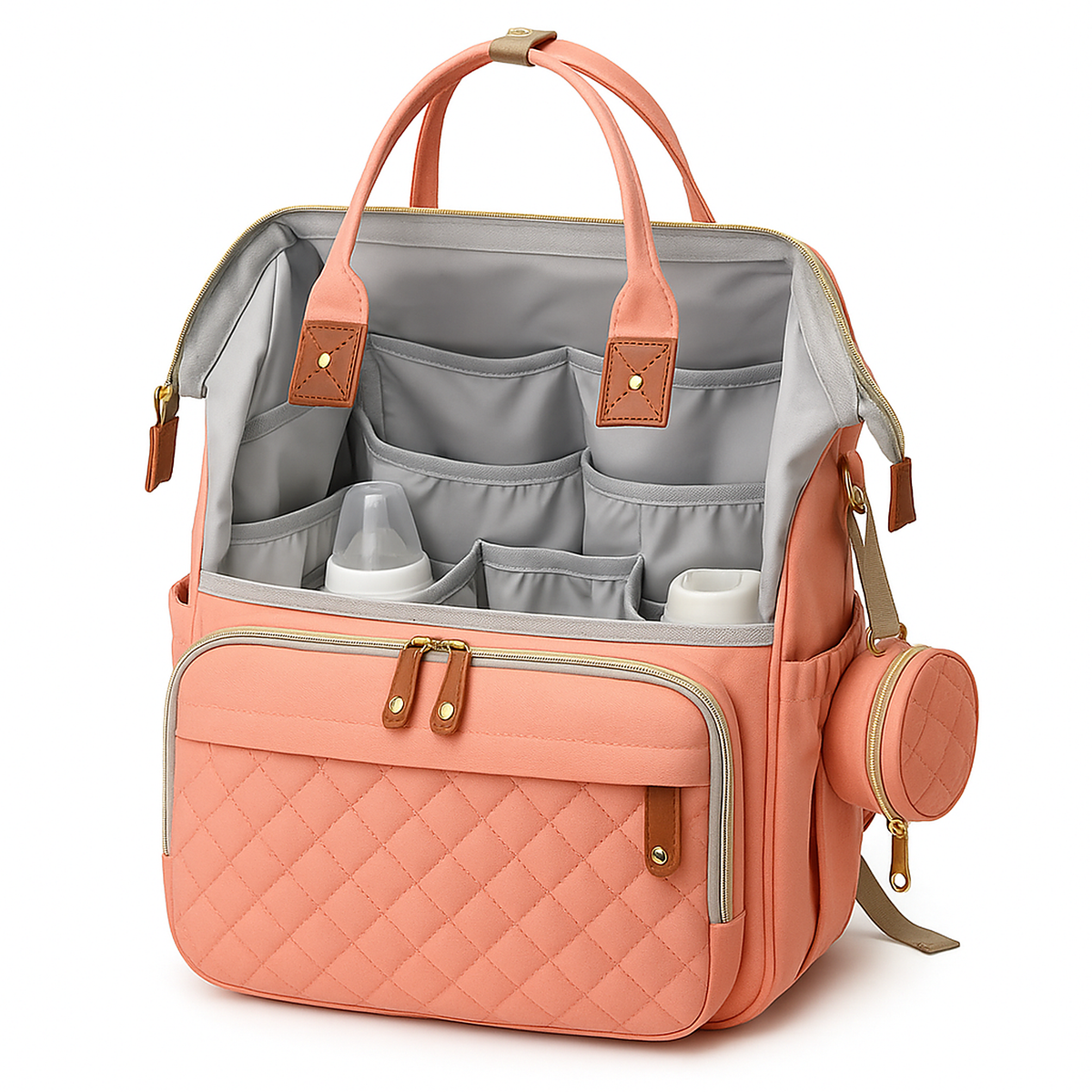 Sac a dos a langer rose - interieur ouvert