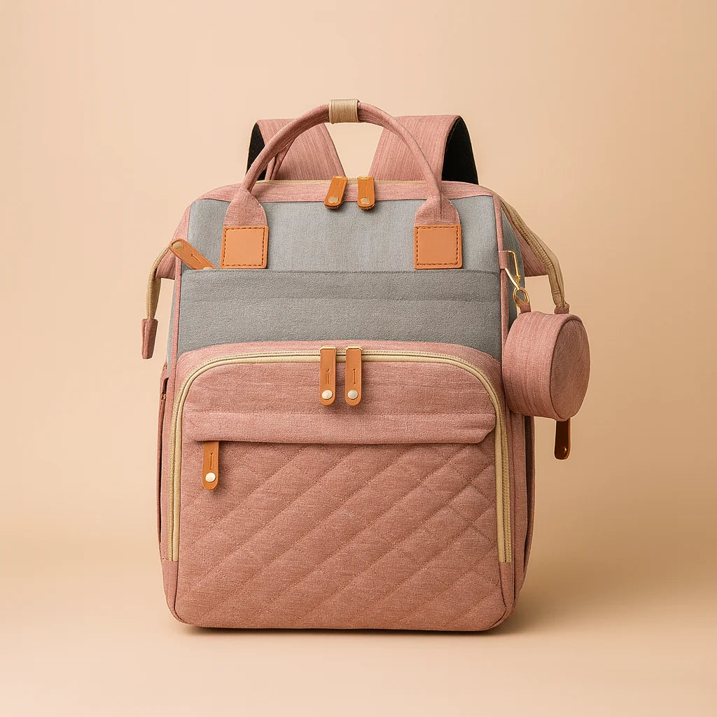Sac à Dos à Langer Rose Pastel - vue 5 | BebeSac