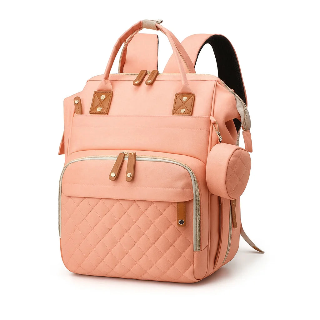 Sac à Dos à Langer Rose Pastel - vue principale sur fond blanc | BebeSac