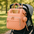 Sac a dos a langer rose - accroche poussette