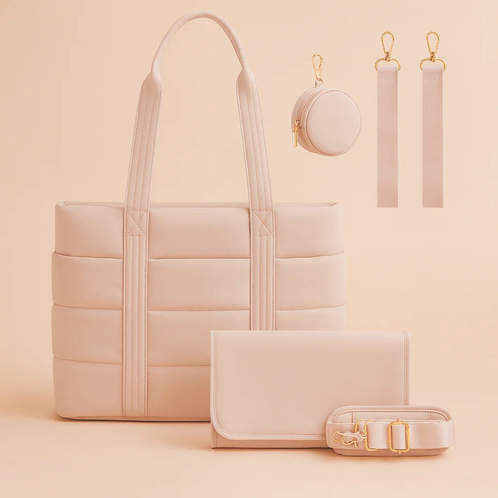 Sac à Langer Matelassé Rose - vue 1 | BebeSac