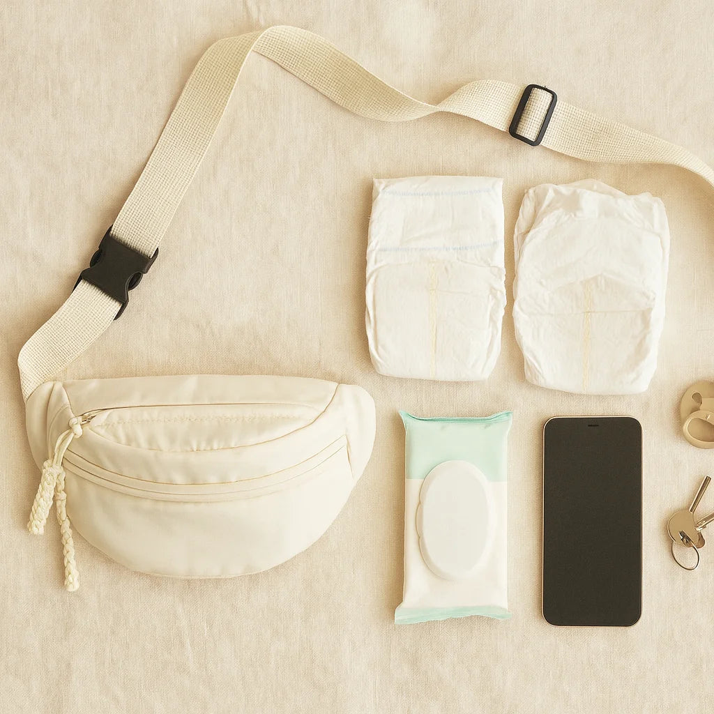 Sac Banane Blanc avec le nécessaire de bébé | BebeSac
