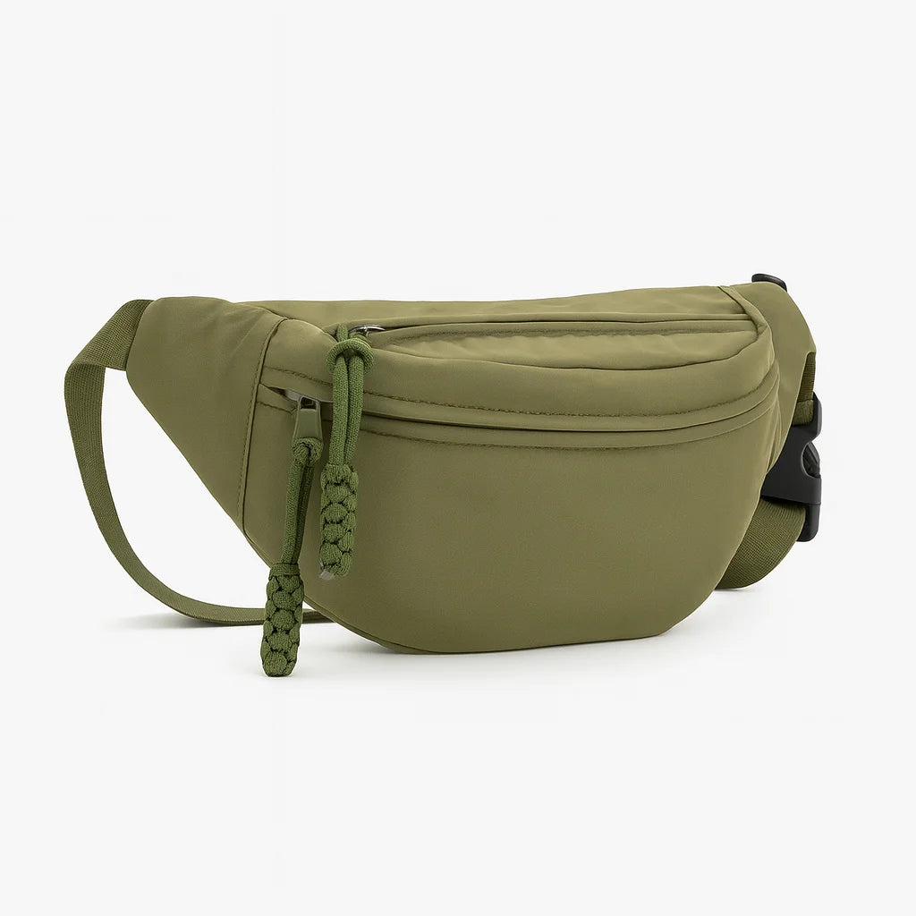 Sac Banane Kaki : vue trois quarts sur fond blanc | BebeSac