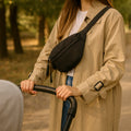 Sac Banane Noir porté en situation | BebeSac