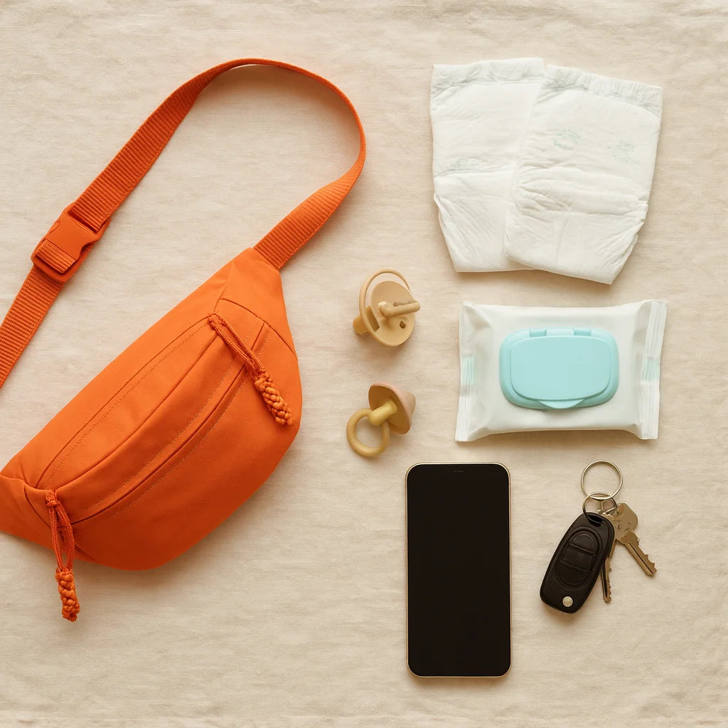 Sac Banane Orange avec le nécessaire de bébé | BebeSac