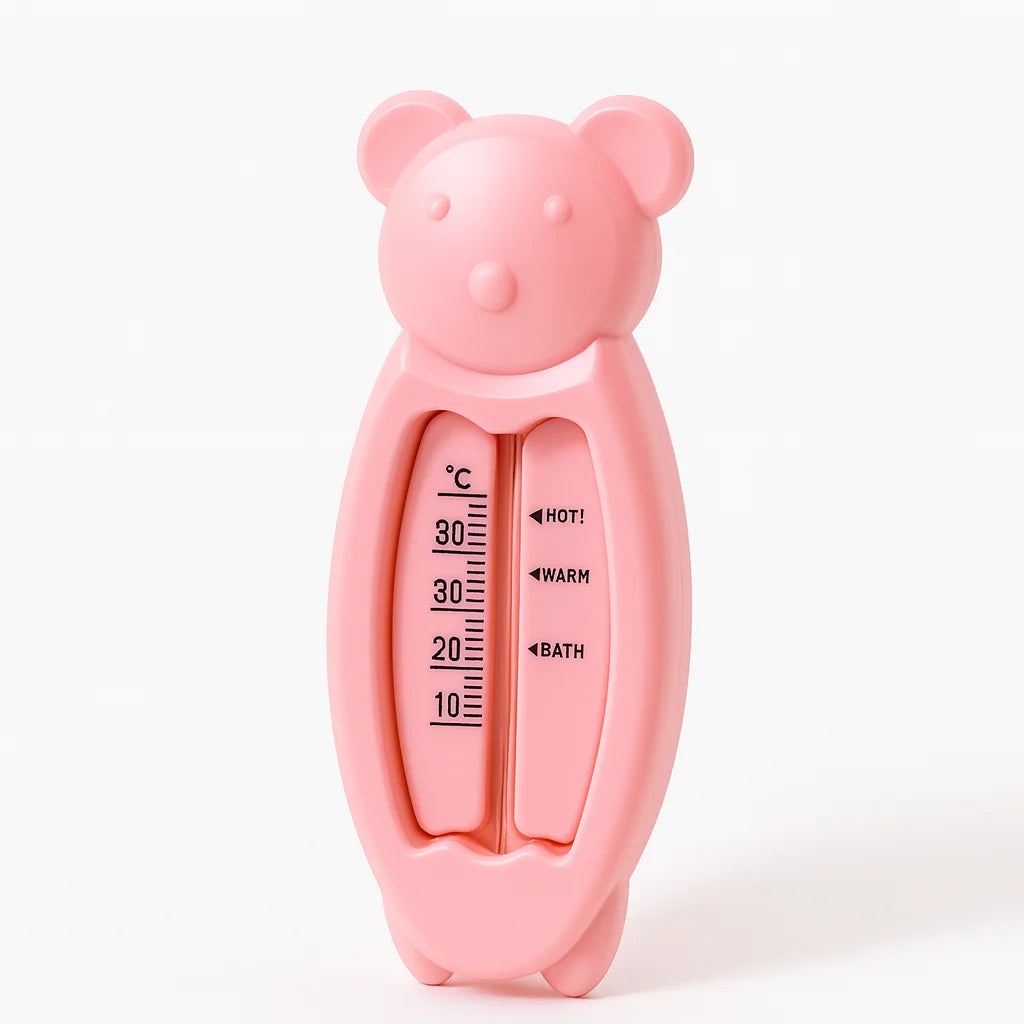 Thermomètre de Bain Ours Rose : vue trois quarts sur fond blanc | BebeSac