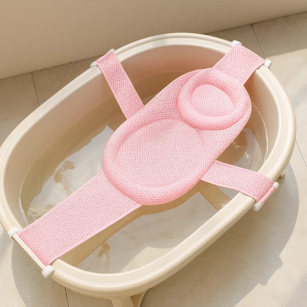 Transat de Bain Rose en situation dans la salle de bain | BebeSac